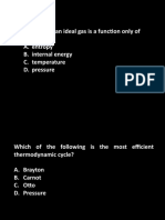 Enthalpy of An Ideal Gas Is A Function Only of A. Entropy B. Internal Energy C. Temperature D. Pressure