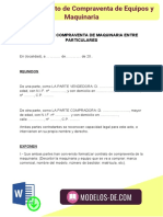 Modelo Contrato de Compraventa de Equipos y Maquinaria