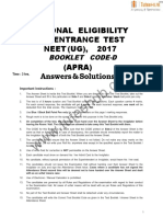 NEET 2017 Question Paper Code-D