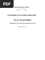 Business - Plan - Production - Savonnerie VF