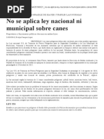 No Se Aplica Ley Nacional Ni Municipal Sobre Canes: La Alcaldía Es Responsable de Hacer Cumplir Las Normas