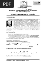 Ficha de Aula - Geometria Espacial de Posição