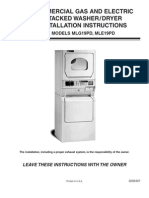 Maytag Installation Instructions For Washer Dryer Models MLG19PD, MLE19PD