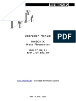 Operation Manual Rheonik Mass Flowmeter: RHE 07, 08, 11 RHM .. NT, Etx, HT