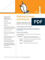 Defining Honesty and Integrity: Lesson