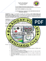 Office of The Punong Barangay: EXECUTIVE ORDER No. 002 of 2022