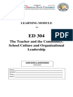 The Teacher and The Community, School Culture and Organizational Leadership