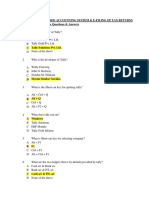 Computerised Accounting System & E-Filing of Tax Returns Multiple Choice Questions & Answers