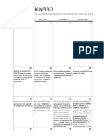 Calendário para Grupos de Emagrecimento