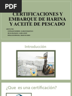 Certificacion y Embarque de Harina y Aceite de Pescado