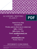 Academic Writing Class 3: Patrick Evon