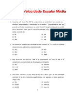 Lista 01 - Velocidade Escalar Média