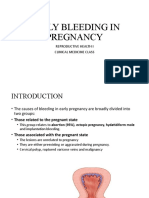 Early Bleeding in Pregnancy