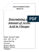 Determining The Amount of Acetic Acid in Vinegar: Chemistry Investigation Project Report On