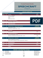 Schedule Speechcraft - Agenda