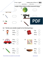 Q.1 Write Whether The Weight of These Objects Will Be Measured in KG/G