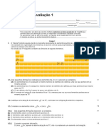 Teste Modelo 1 Química 12º