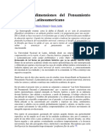 Las Siete Dimensiones Del Pensamiento Nacional y Latinoamericano. Pestanha Et. Al