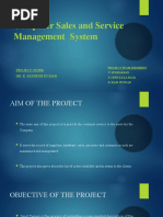 Computer Sales and Service Management System: Project Guide Dr. K. Sathesh Kumar