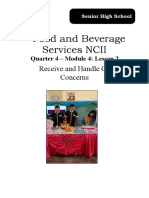 Food and Beverage Services NCII: Receive and Handle Guest Concerns