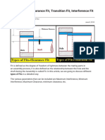 Types of Fits - Clearance Fit, Transition Fit, Interference Fit (PDF)