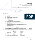 Commerce (Regular) Accounting For Specialised Institutions (Group A: Accounting and Finance) Paper - 3.5 (A)