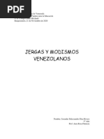 Jergas y Modismos Venezolanos