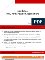 Orientation For HNC HND Assessment