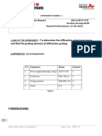 To Determine The Diffraction Using Laser Beam and Find The Grating Element of Diffraction Grating