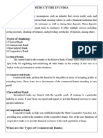 Banking Structure in India Banking:: 1.central Bank 3.specialized Bank 4.cooperative Bank