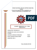 Informe Diseño de Tunel Marcapata