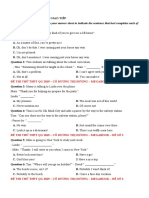 Mark The Letter A, B, C, or D On Your Answer Sheet To Indicate The Sentence That Best Completes Each of The Following Exchanges