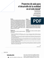 Proyecto de Aula para El Desarrollo de La Oralidad en El Ciclo Inicial