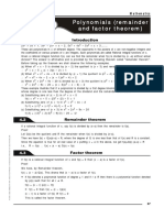 4 - Polynomials (Remainder and Factor Theorem)