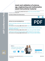 Development and Validation of Science, Technology, Engineering and Mathematics (STEM) Based Instructional Material