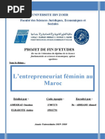 L'entrepreneuriat Féminin Au Maroc: Projet de Fin D'Etudes