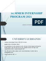 Summer Internship: PROGRAM 2021