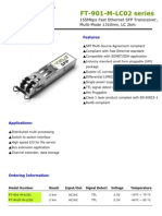 FT-901-M-LC02 Series: 155Mbps Fast Ethernet SFP Transceiver, Multi-Mode 1310nm, LC 2km