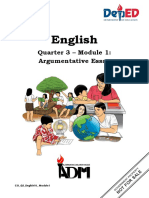 English: Quarter 3 - Module 1: Argumentative Essay