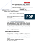 Texto - Literatura Comparada e A Tradição Clássica