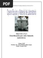 Esterilizacion Por Calor Humedo (Autoclave) .