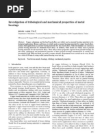 Investigation of Tribological and Mechanical Properties of Metal Bearings