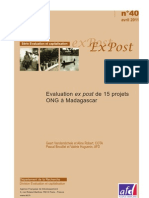 Evaluation Ex Post de 15 Projets ONG À Madagascar (AFD/2011)