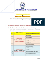 Mahatma Gandhi Central University: Date, Time and Venue Important Instructions