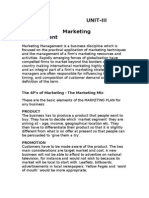 Unit-Iii Marketing Management: The 4P's of Marketing - The Marketing Mix