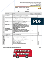 Virtual Tour Guiding Rubric: Total Score For The Above Presentation /100