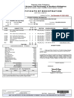 Certificate of Registration: 309540 2nd Semester AY 2021-2022