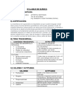 Syllabus Química 5to Secundaria.