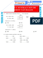 Adicion y Sustraccion de Numeros Naturales para Tercero de Primaria