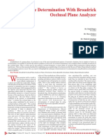 Occlusal Plane Determination With Broadrick Occlusal Plane Analyzer